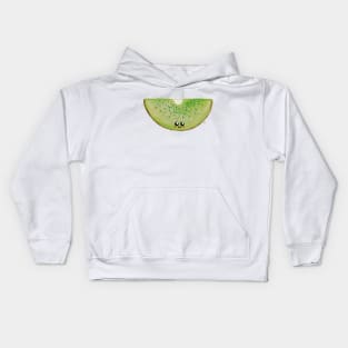 Watercolor Kiwi - A Cute Kiwi Slice Kids Hoodie